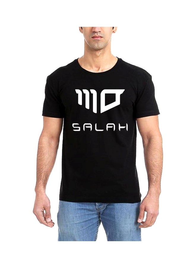 Generic Printed Crew Neck T-shirt Black/White 
