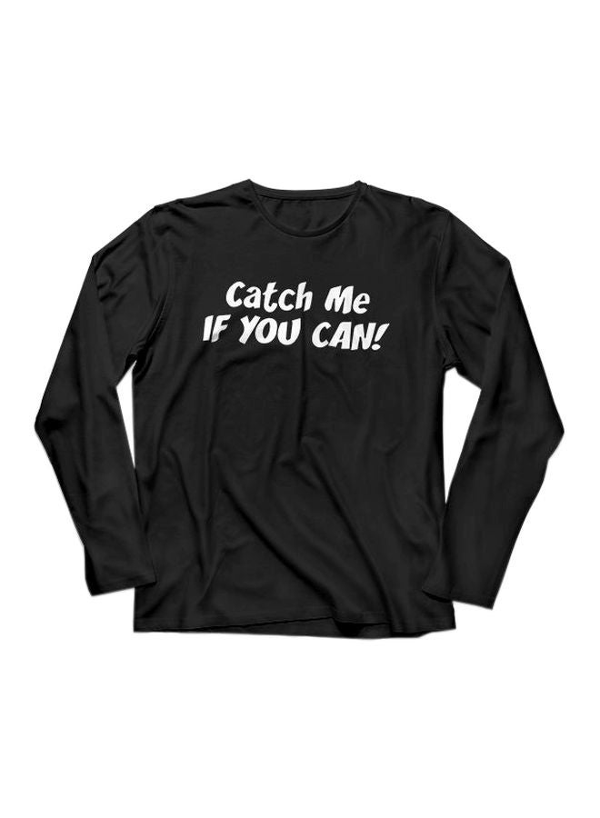 Printed Long Sleeves T-shirt Black/White 