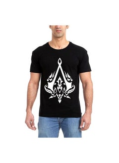 Generic Round Neck Printed T-shirt Black/White 