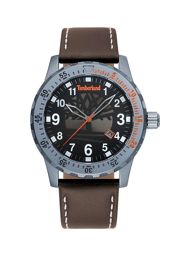 Timberland Men's CLARKSBURGT Round Shape Leather Band Analog Wrist Watch 46 mm - Brown - T TBL15473JLU-02  - Image 1