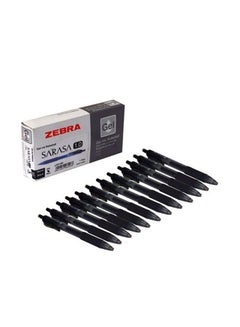 ZEBRA 12-Piece Sarasa Clip Gel Ink Rollerball Pen Black 