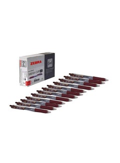 ZEBRA 12-Piece Sarasa Clip Gel Ink Rollerball Pen Red 