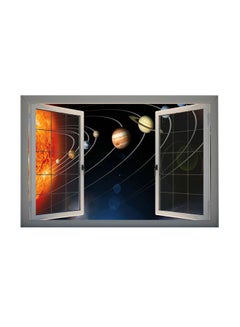 3D Universe Planets Window View Removable Wall Art Sticker Multicolour 66 x 98 x 0.3cm