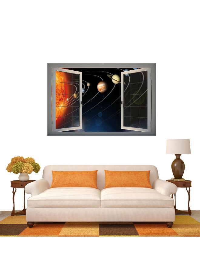 Generic - 3D Universe Planets Window View Removable Wall Art Sticker Multicolour 66 x 98 x 0.3cm - Image 1