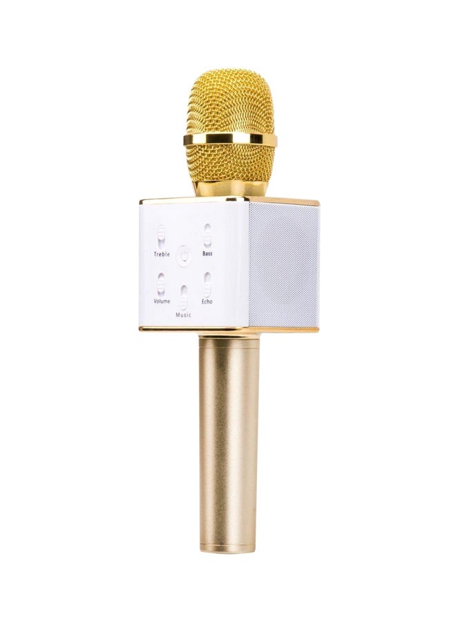 Q7 Bluetooth Karaoke Microphone Gold/White  - Image 1