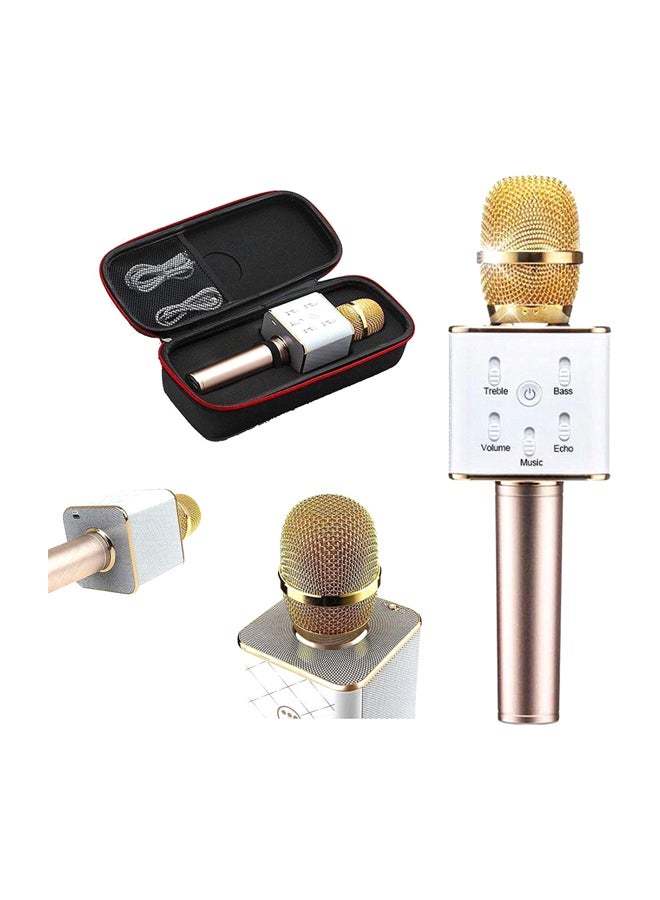 Q7 Bluetooth Karaoke Microphone Gold/White  - Image 2
