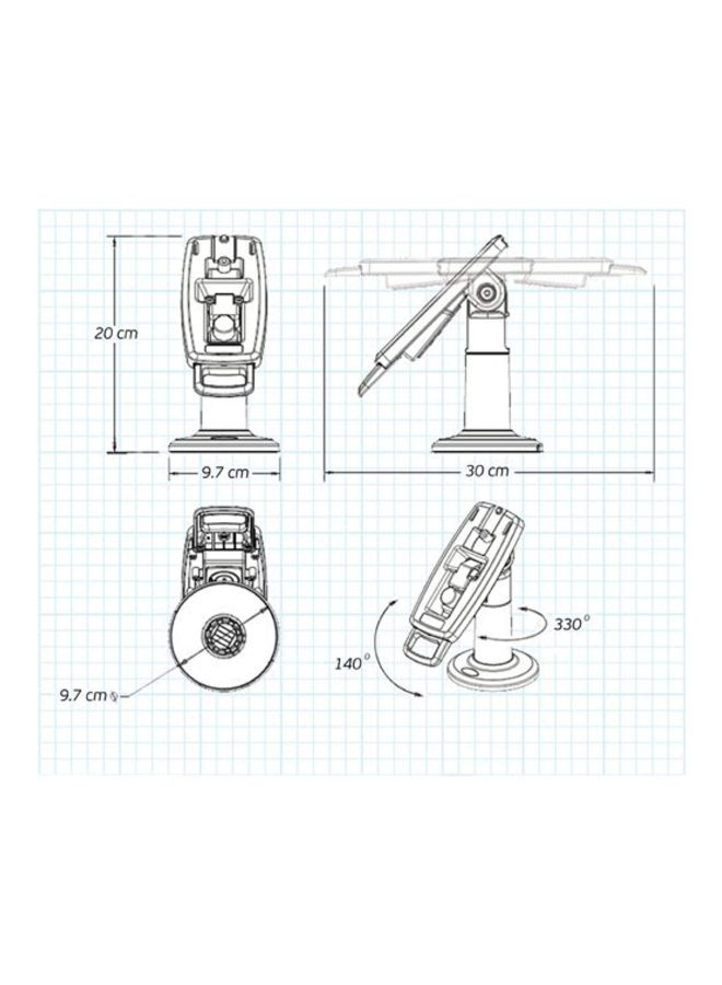 Base With Back Plate Credit Card Terminal Stand For VX805/VX820 Black - Image 4