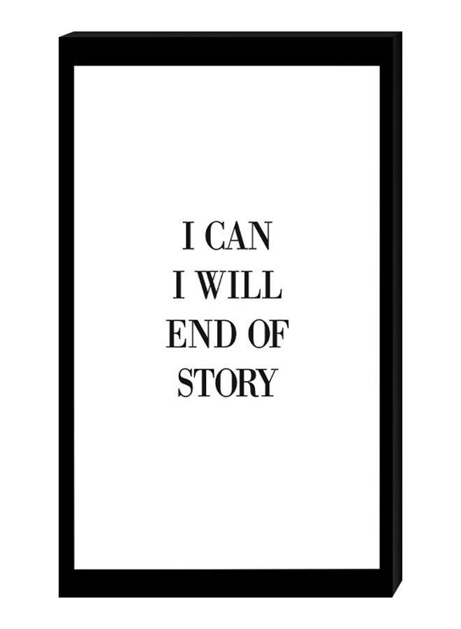 Atiq Modern Wall Decor Painting With Inner Frame Black/White 40 x 60cm