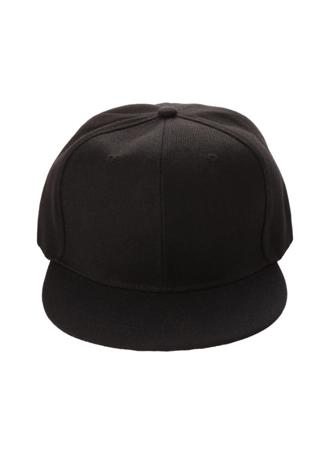 Adjustable Solid Patterned Flat Baseball Snapback Black  - Image 2