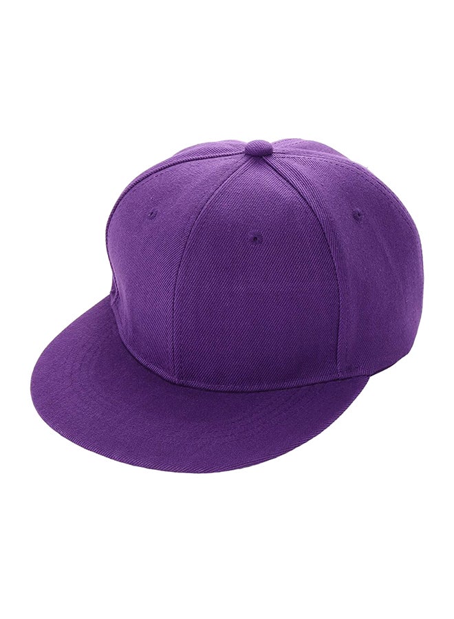 Adjustable Solid Patterned Flat Baseball Snapback Purple  - Image 1