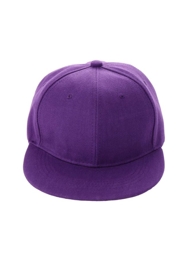 Adjustable Solid Patterned Flat Baseball Snapback Purple  - Image 2