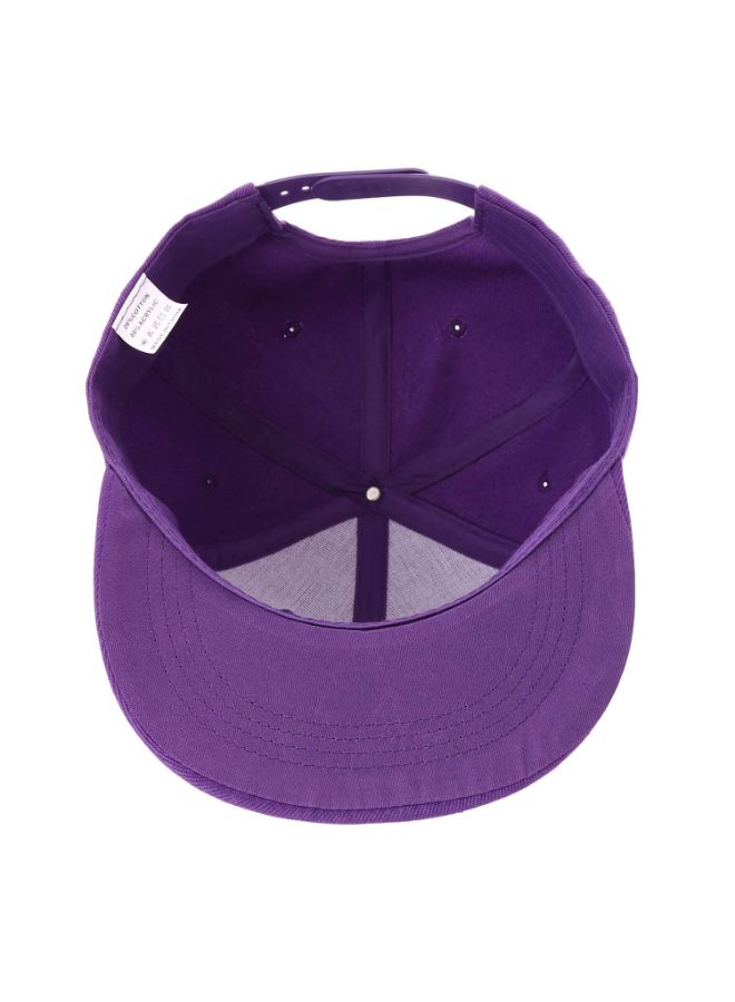 Adjustable Solid Patterned Flat Baseball Snapback Purple  - Image 3
