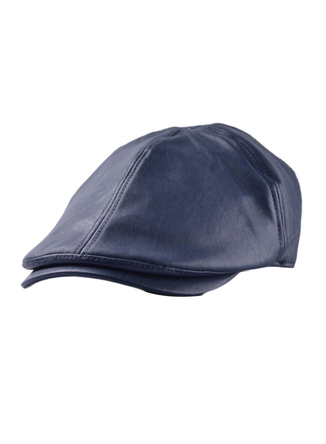 Fashion Solid Patterned Flat Beret Cap Navy Blue  - Image 1