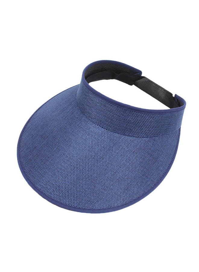 Adjustable Solid Patterned Sun Visor Hat Navy Blue  - Image 1