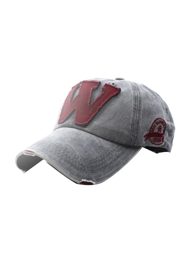 W Letter Printed Fashion Snapback Grey/Red 