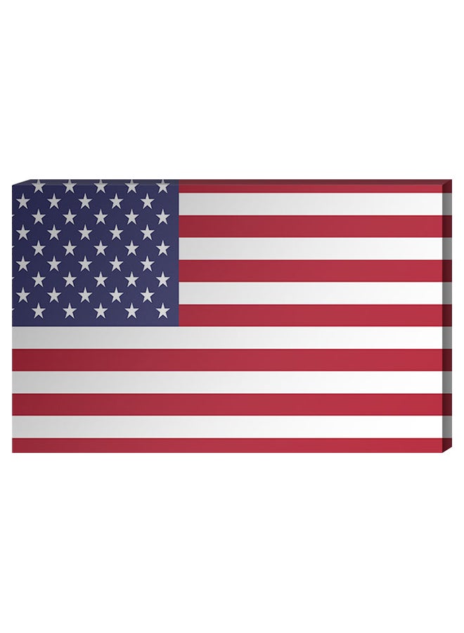 Atiq American Flag Wall Decor Painting With Inner Frame Red/White/Blue 40 x 60cm 
