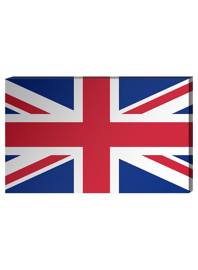Atiq British Flag Wall Decor Painting With Inner Frame Red/White/Blue 40 x 60centimeter
