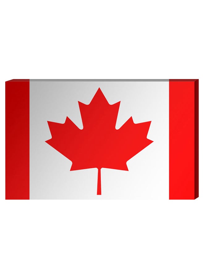 Canadian Flag Wall Decor Painting With Inner Frame White/Red 40 x 60cm