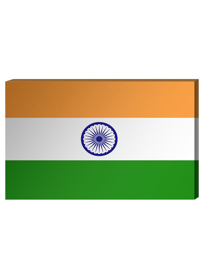 Atiq Indian Flag Wall Decor Painting With Inner Frame Multicolour 40 x 60cm