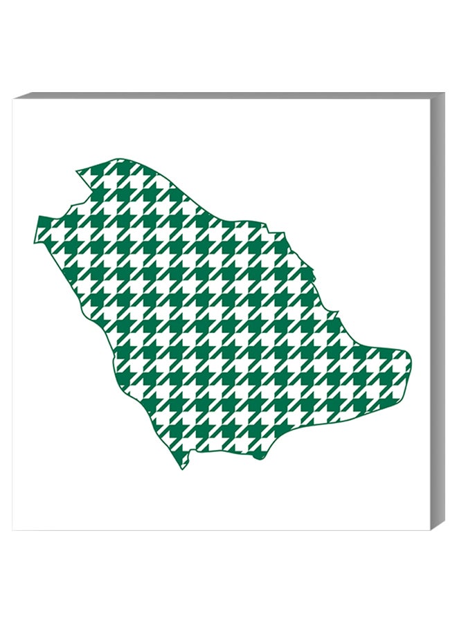 Atiq Wall Decor Painting With Inner Frame White/Green 40 x 40cm 