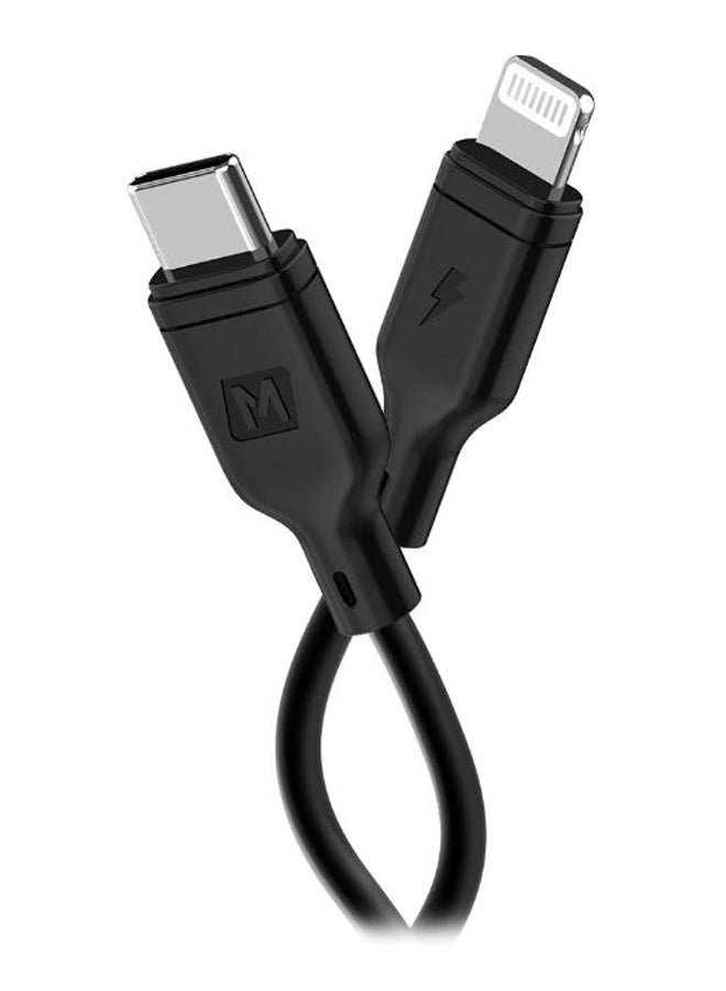 Lightning To Type-C Data Sync And Charging Cable Black