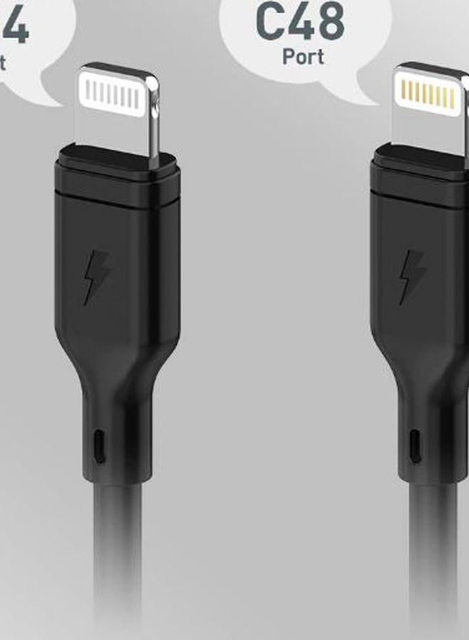 Lightning To Type-C Data Sync And Charging Cable Black