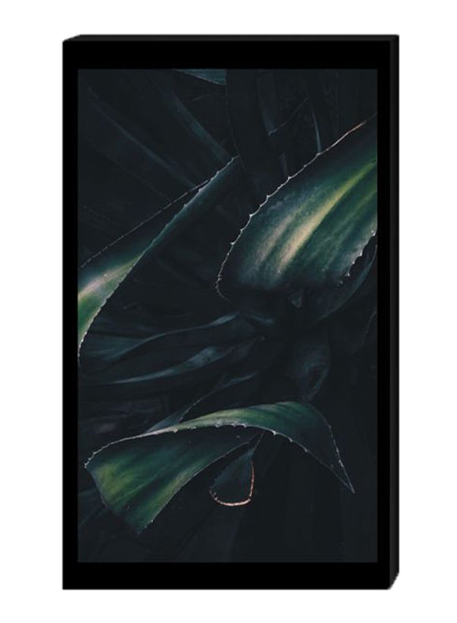 Agave Wall Decor Painting With Inner Frame Black/Dark Green 40 x 60cm