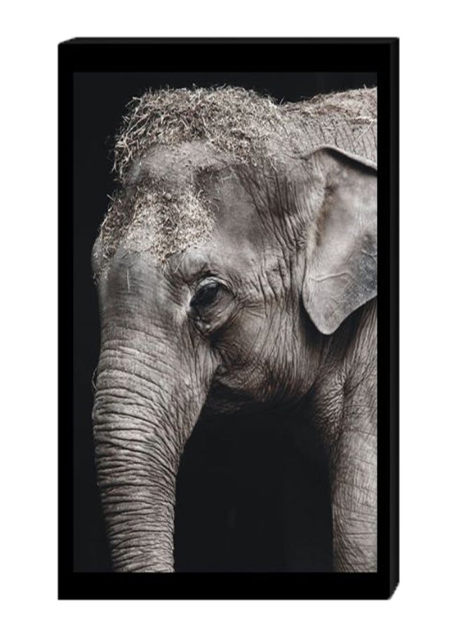 Elephant Wall Decor Modern Painting With Inner Frame Black/Grey 40 x 60cm