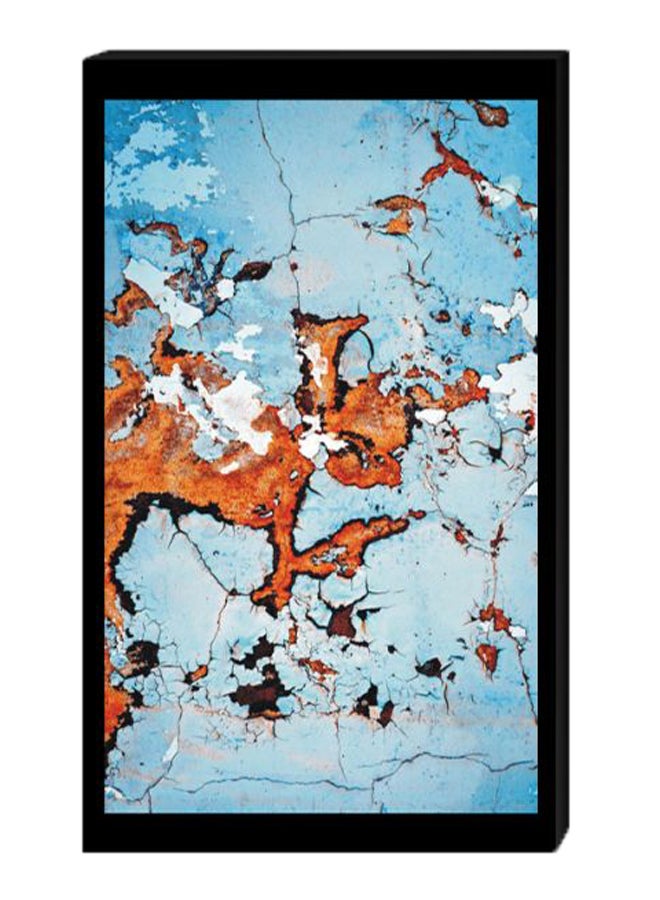 Atiq Abstract Wall Decor Modern Painting With Inner Frame Blue/Orange/Black 40 x 60cm 