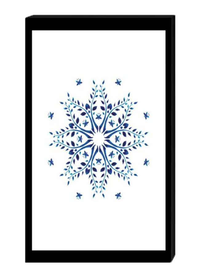 Atiq Wall Decor Modern Painting With Inner Frame Black/White/Blue 40 x 60cm