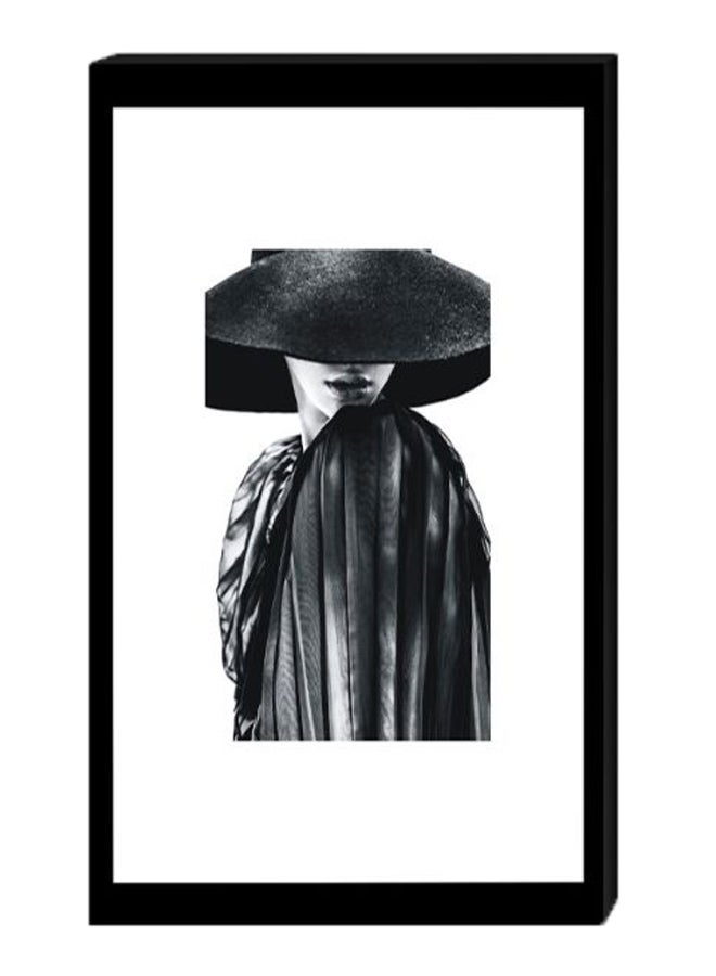 Wall Decor Modern Painting With Inner Frame Black/White/Grey 40 x 60cm