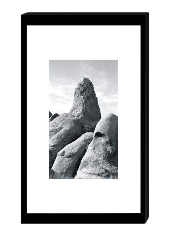 Atiq Wall Decor Modern Painting With Inner Frame Grey/White/Black 40 x 60cm 