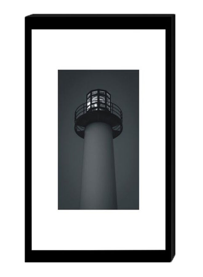 Atiq Wall Decor Modern Painting With Inner Frame Dark Grey/White/Black 40 x 60cm 