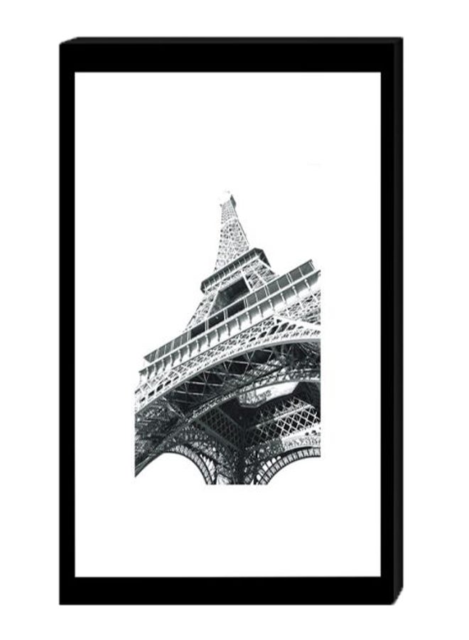 Atiq Eiffel Tower Wall Decor Painting With Inner Frame Black/Silver/White 40 x 60cm