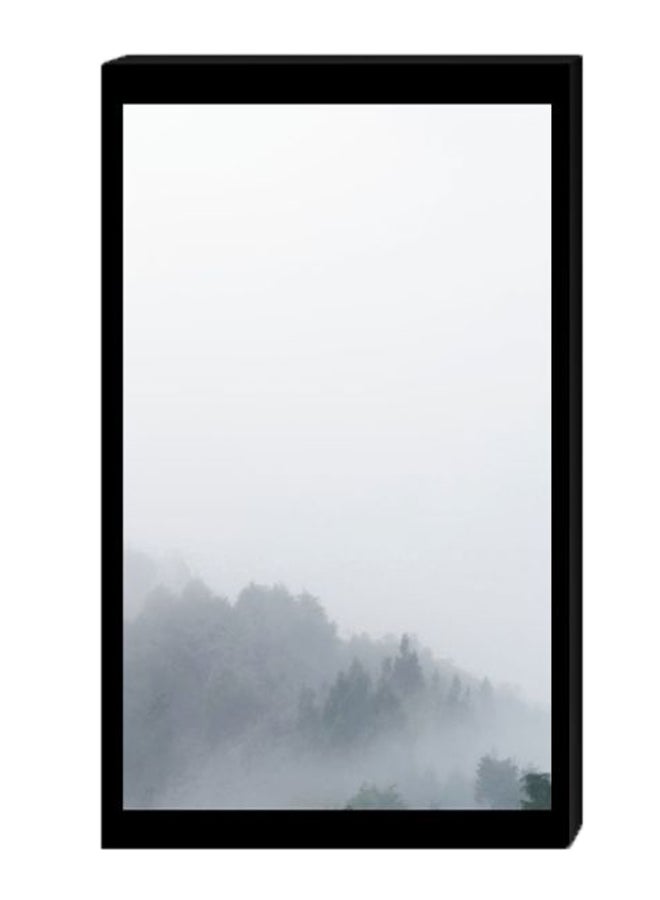لوحة فنية لديكور الحائط بتصميم ضباب مع إطار داخلي أبيض/رمادي/أسود 40 x 60سم