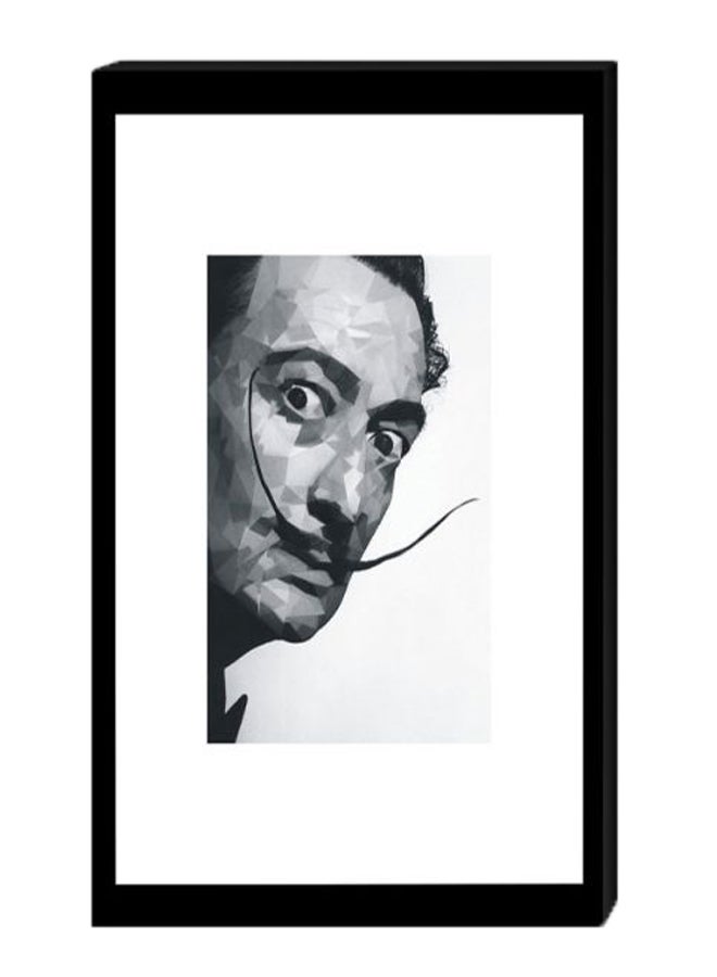 Atiq Wall Decor Modern Painting With Inner Frame Black/Grey/White 40 x 60cm 