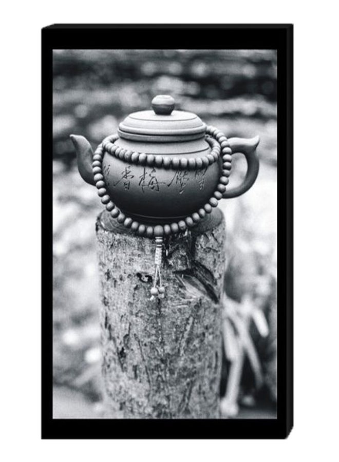 Wall Decor Modern Painting With Inner Frame Black/Grey 40 x 60cm