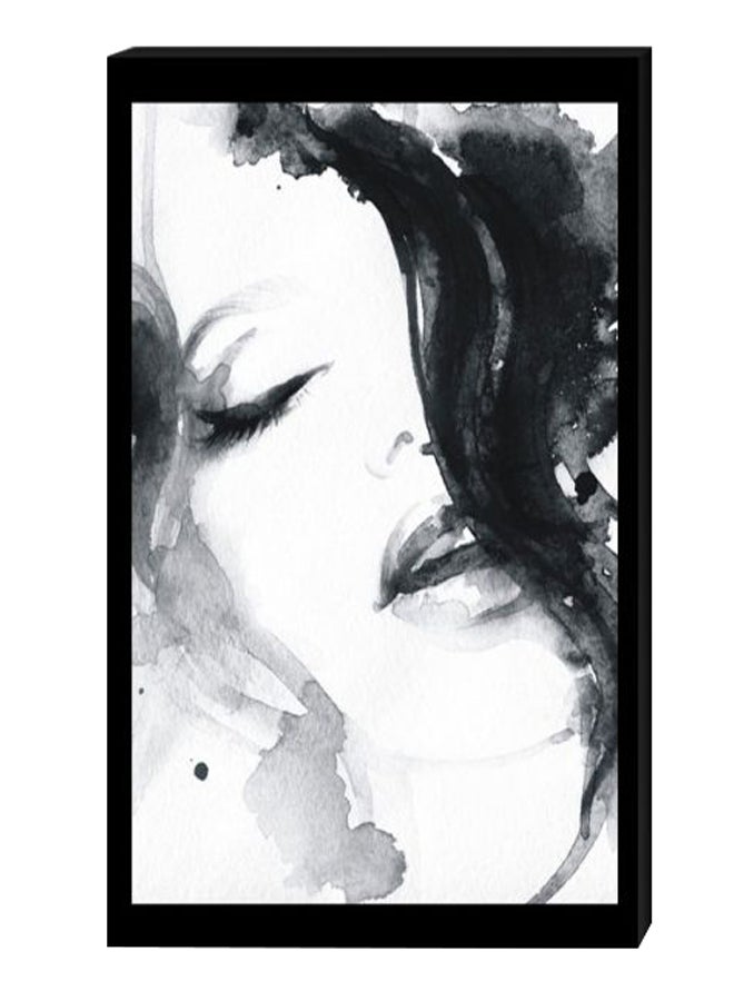 Atiq Modern Wall Decor Painting With Inner Frame Black/White/Grey 40 x 60centimeter 