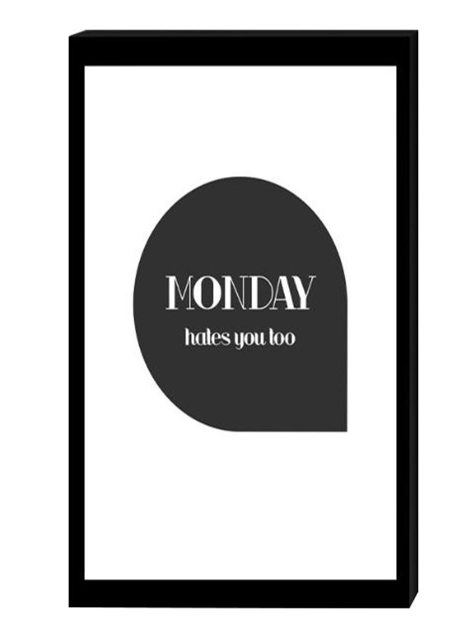 Atiq Modern Wall Decor Painting With Inner Frame Black/White 40 x 60cm 