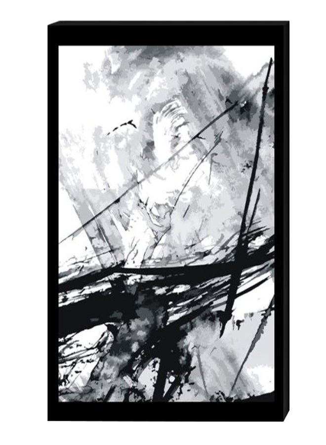 Modern Wall Decor Painting With Inner Frame Black/White/Grey 40 x 60cm