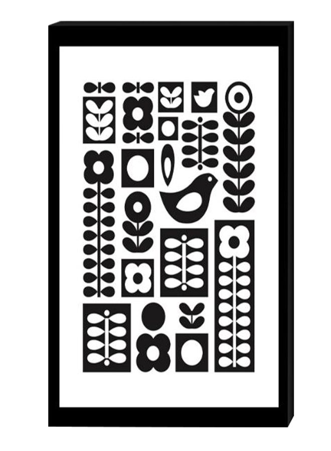 Atiq Modern Wall Decor Painting With Inner Frame Black/White 40 x 60cm 