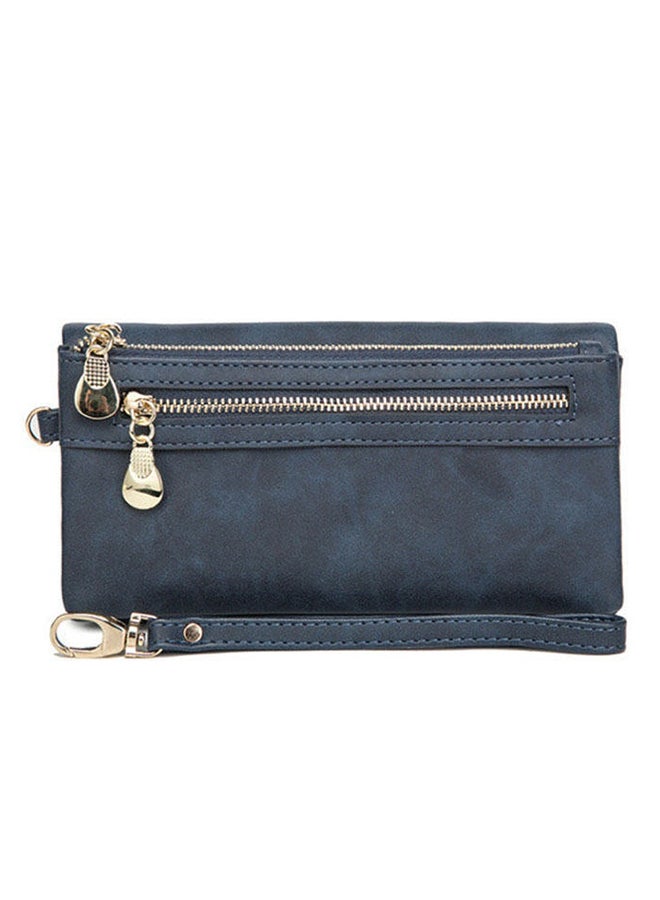Retro Style Long Wallet Blue