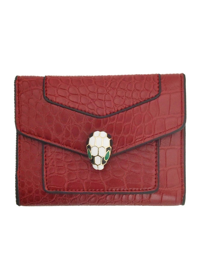 Elegant Solid Design Short Wallet Red 