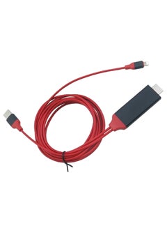 Lightning To USB To HDMI Adapter Cable Red/Black