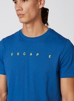 Iconic Text Detailed T-Shirt Blue  - Image 3