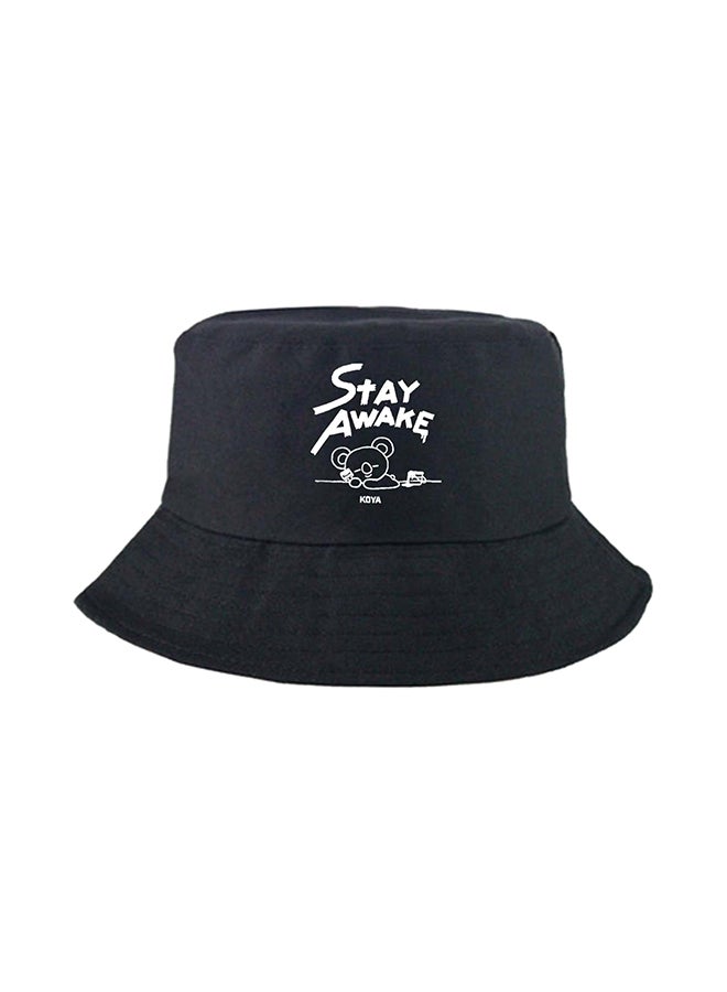 Koya Cartoon Pattern Bucket Hat Black