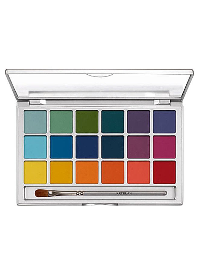 Kryolan - 18-Colour Eyeshadow Palette V2 Multicolour - Image 1