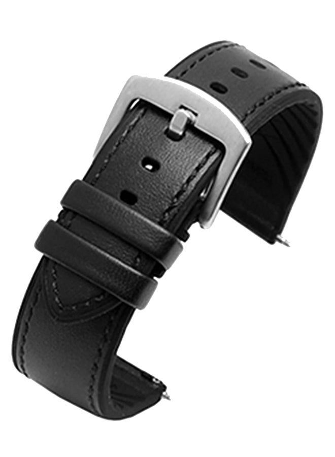 Remson Replacement Leather Watch Band For Huawei Watch GT/Samsung Gear S3 Black - Image 1