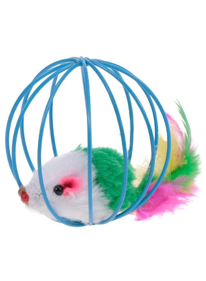 لعبة تفاعلية بتصميم فأر محشو في قفص كروي متعدد الألوان 20جرام