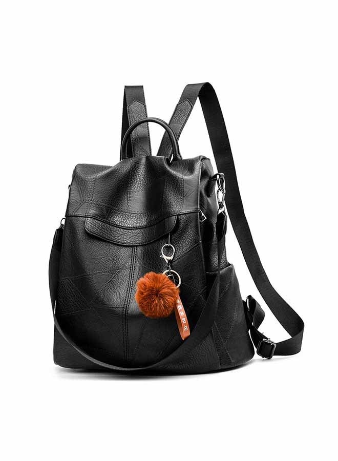 Solid Color Pendant Dual Purpose Bag Black 